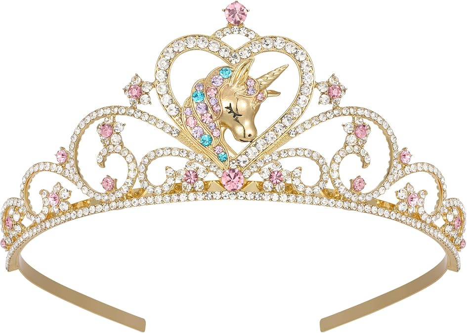 SWEETV Unicorn Crown, Princess Tiara for Girls, Tiara for Little Girls
