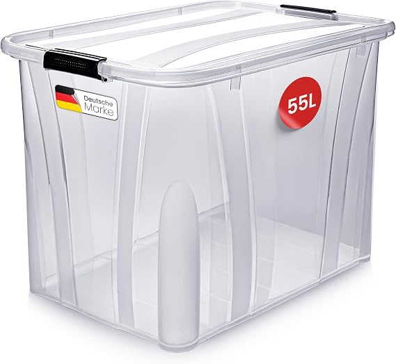 KONZEPT Storage Box 55 L with Lid Reinforced Construction