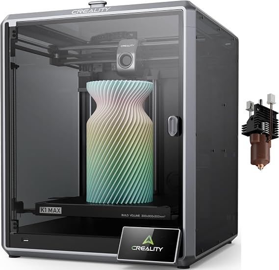 Creality K1 Max 3D Printer, 600mm/s Max High-Speed 3D Printer Bundle with Creality 2025 K1 SE/K1C/K1/K1 Max Ceramic Heating Block Kit