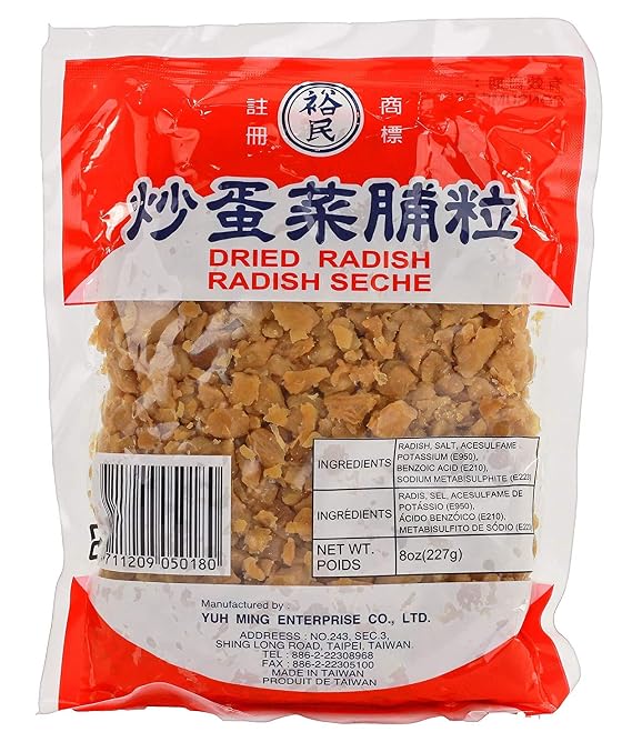 Preserved SALTED Radish, Chopped/Minced Dried Radish (5 Packs)