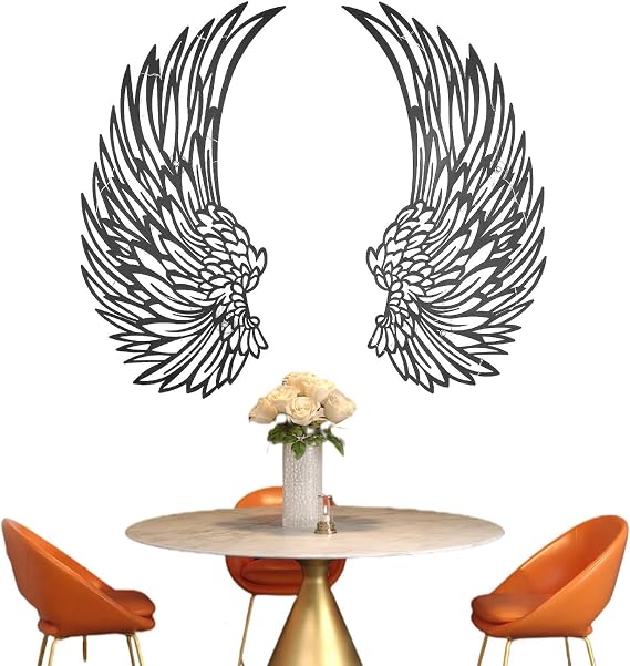 Angel Wings Wall Decoration - Wall Sculptures Light Up Statue, Aesthetic Walls Artwork | Novel Design Wall Art Metal Crafts, Erosion Resistant Mysterious Wing With Led Lights For Home Decoration