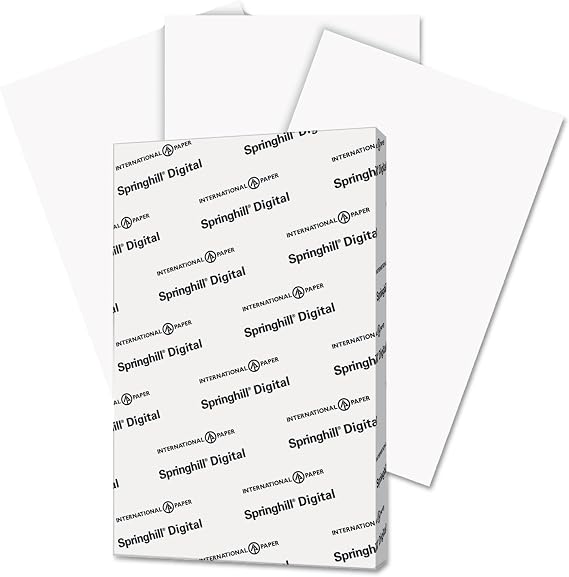 Springhill 016004 Digital Vellum Bristol White Cover, 67 lb, 11 x 17, White, 250 Sheets/Pack