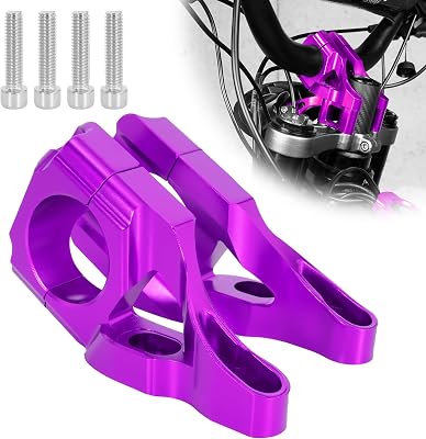 ZANGOMB Billet Handlebar Riser Mount Clamp Holder, CNC Handle Bar Riser for Dirt Bike Sur Ron Light Bee SXS, Segway X260 X160, Purple