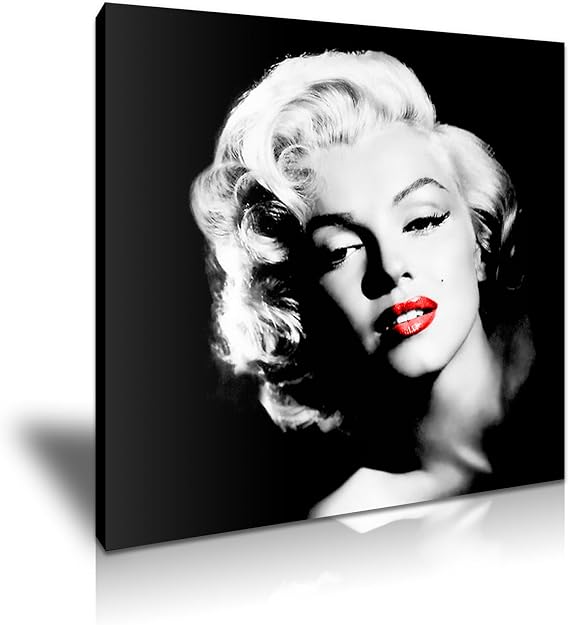 Marilyn Monroe Sexy Red Lips Canvas Wall Art Picture Print 50 cm x 50 cm