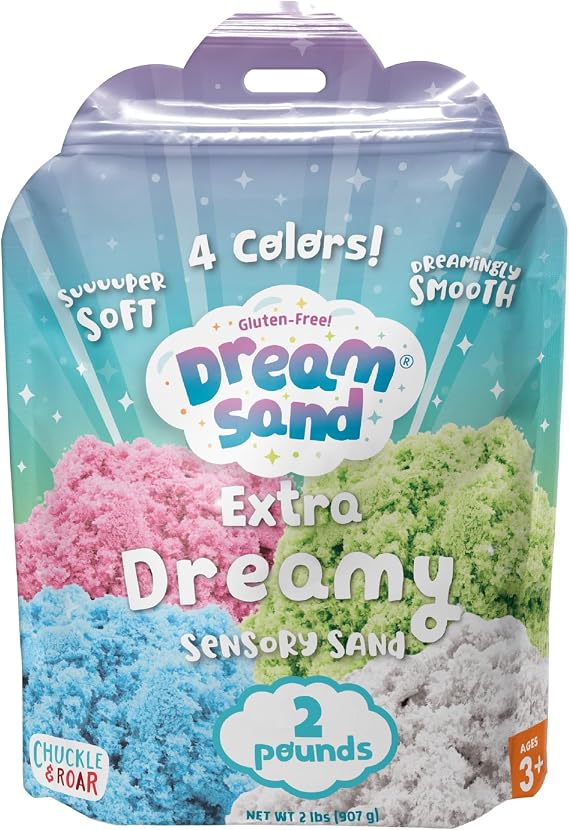 Chuckle & Roar Dream Sand 2lb Bag 4 Colors, Gluten-Free Sensory Sand for Kids Ages 3+