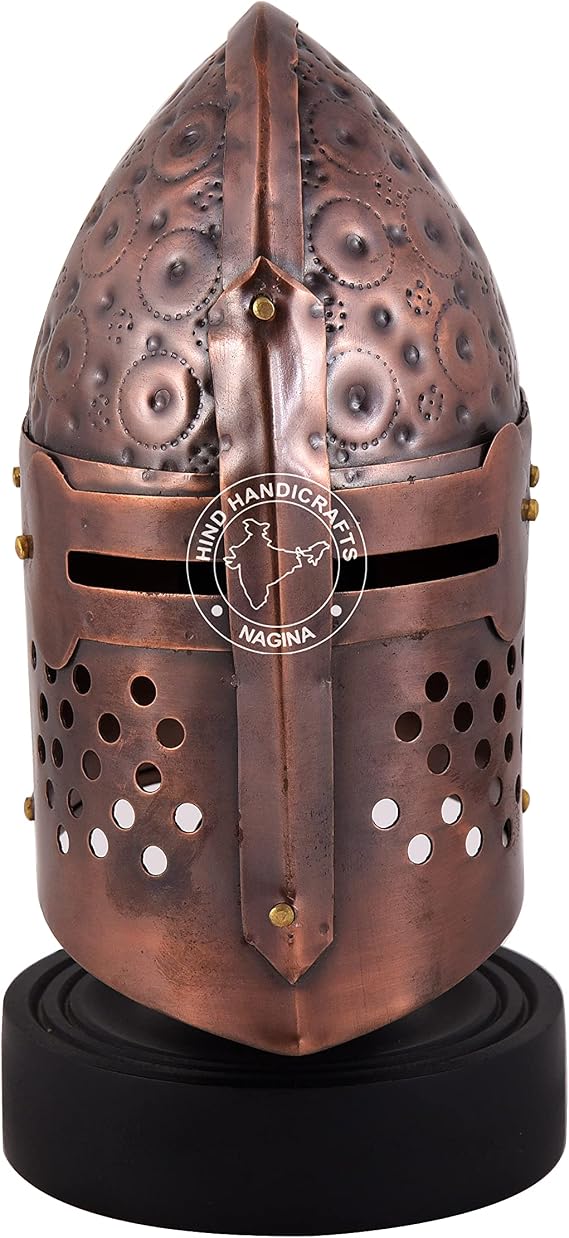 Medieval Renaissance Miniature Knight Templar Crusader Armour Helmet - Handcraft Warrior Desk Decor Display