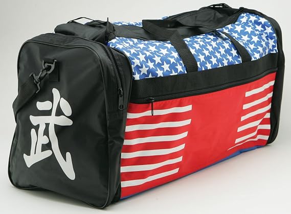 Taekwondo Sparring Gear Martial Arts Gear Equipment Bag Tae Kwon Do Karate MMA American Flag Big Bag 13"x27"x14"