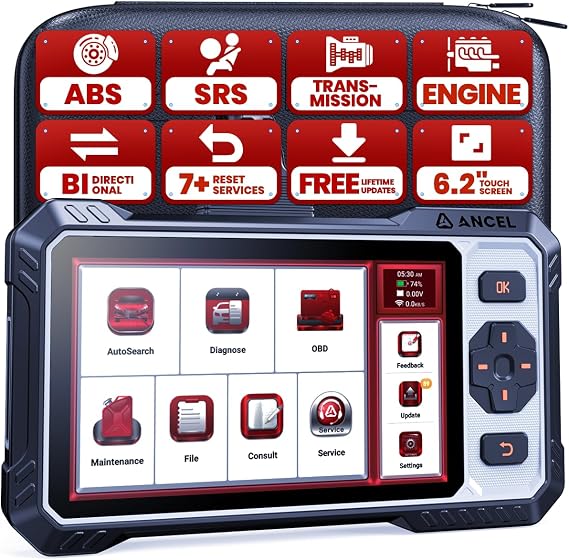 ANCEL FX6000 Bidirectional OBD2 Scanner, 4-System Scan Tool with 15+ Reset