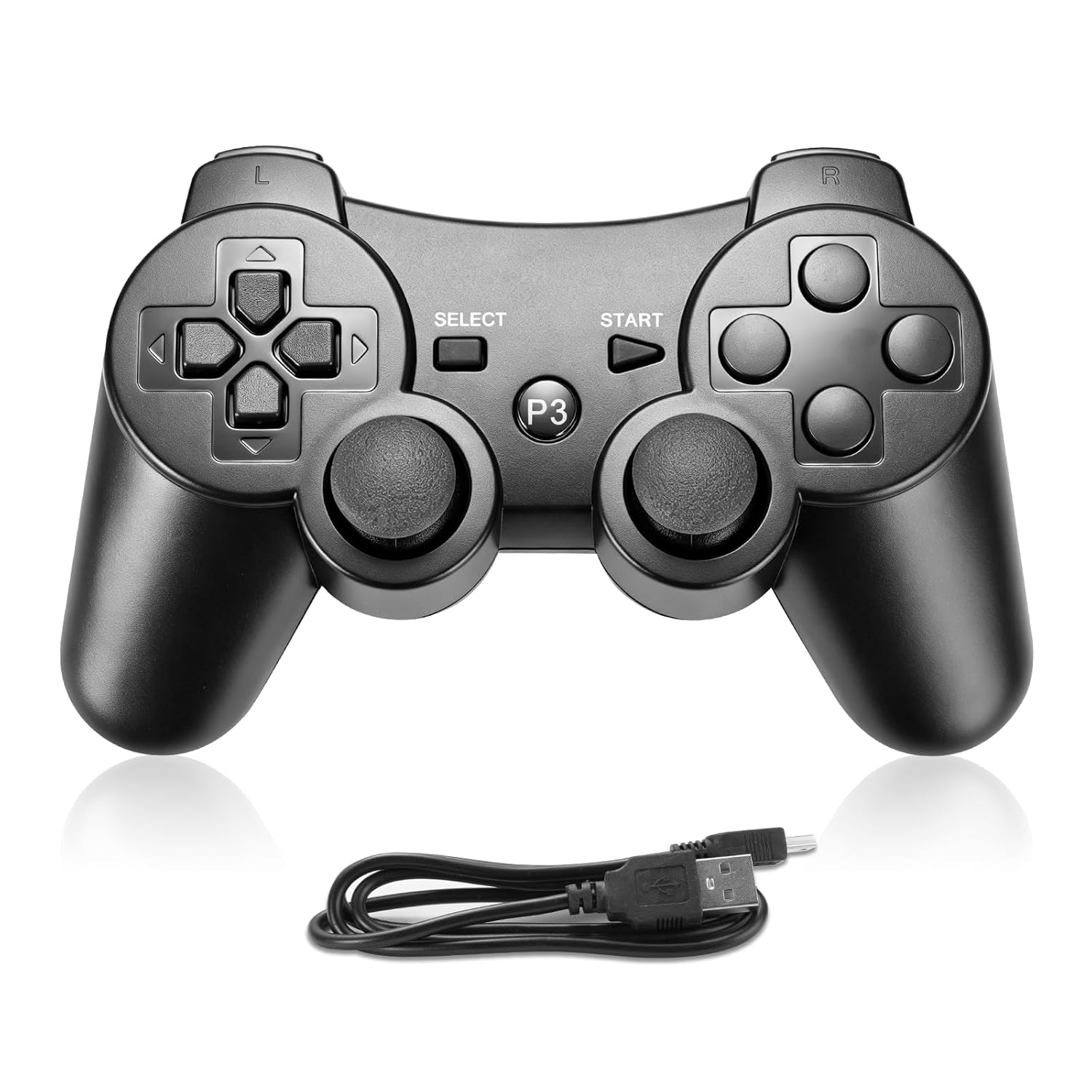 AYWHP Controller für PS3 Wireless Controller Bluetooth Controller für PS3 mit Double Shock Ergonomie Rechargable Controller für PS3 Gamepad
