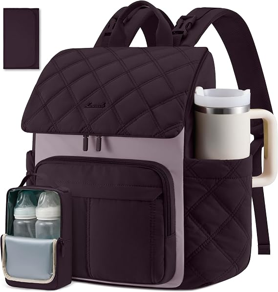 LOVEVOOK Diaper Bag Backpack With Large Capacity Cup Pocket