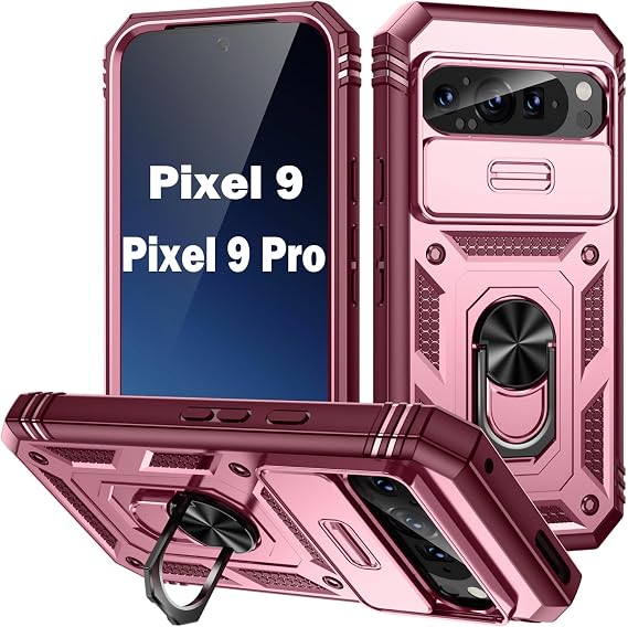 PASNEW Phone Case for Google Pixel 9/9 Pro,6.3",Pink