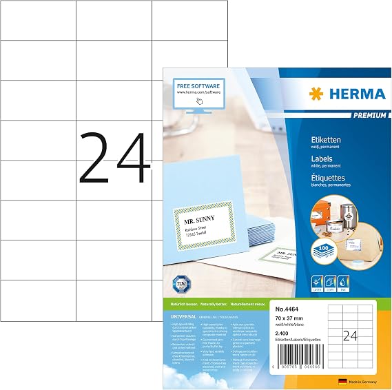 Herma Premium Laser Label A4 100 70x37 White