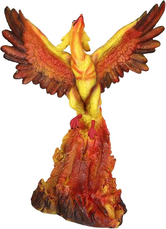 Ebros Gift "Fawkes Resurrection of The Phoenix Fire Bird Rising Out of The Burning Ashes Statue Symbol of Transformation and Rebirth Figurine