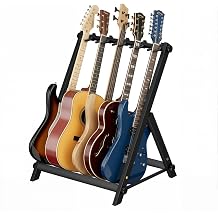 5 Multi Guitar Stand Rack With Thick Rubber Padding,Guitar Rack for Acoustic,Classical,Electric,Bass,Studio & Home,Durable,black(5 Holder)