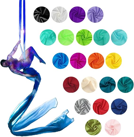 22 Yards Aerial Silks Fabric Versatile Circus Training Equipment for Strength and Flexibility Training