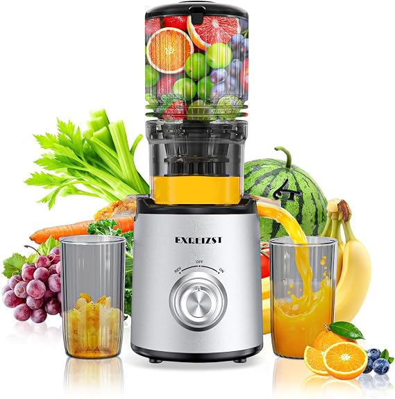 Juicer Machines, Cold Press Juicer with 5.3'' Large Feed Chute, BPA Free