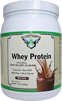 Premium Whey Blend - Grass-Fed Whey Protein Concentrate & Isolate Powder, Natural Chocolate, Naturally Sweetened 12 Ounce, Natural Chocolate