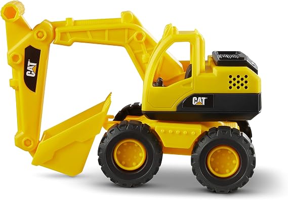 Cat Construction Fleet 10 Excavator Toy HeavyDuty Plastic, Working Boom & Bucket, FreeRolling Wheels, Indoor/Outdoor Sandbox Vehicle for Toddlers & Kids Ages 2 +
