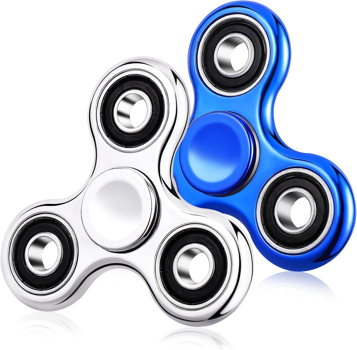 Fidget Spinner 2 Pack, Stress Anxiety Relief Sensory Fidget Toys for Kids Adults, Cool Electroplated Fidget Spinners for ADHD Autism Birthday Gifts Goodie Bag Stuffers Classroom Prizes for Boys Girls