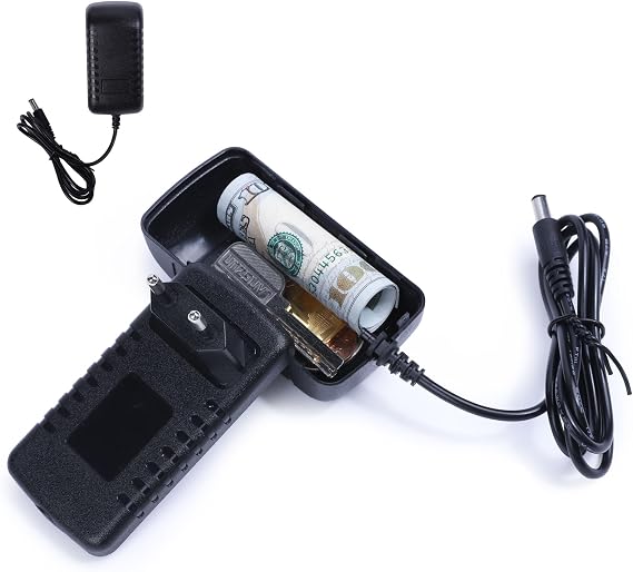 Long Plug Storage Realistic Looking Charger with Storage Hiding Places for Valuables Charger Diversion Safe, Black
