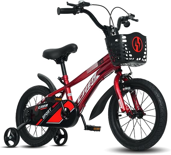 DEYGIA 14 16 20 Inch Kids Bike, Kids' Bicycles with Training Wheels/Kickstand for Boys Girls Ages 3-12 Years, Sports Bicycle for Kids, Multiple Color -14 Inch Bike with Training Wheels, Red