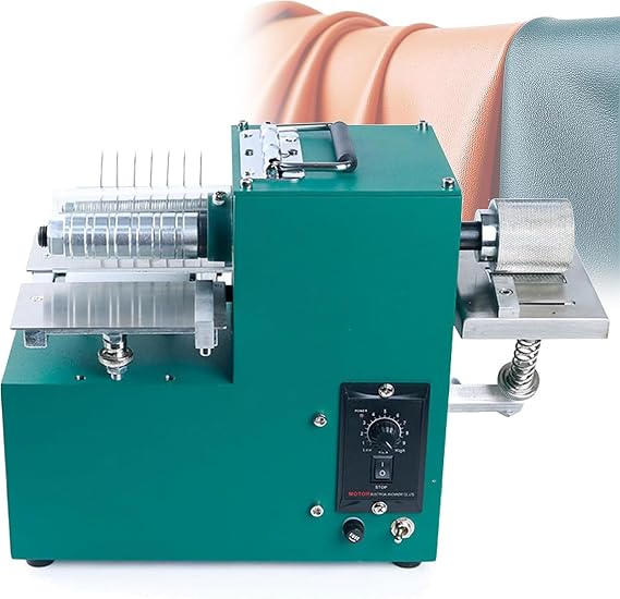 Leather Slitter,Electric Leather Strap Cutter Speed Adjustable,1400RPM Leather Cutting Machine,DIY Leathercraft Splitter Skiver Machine for Leather/Bag/Shoes/Paper(Single Head)