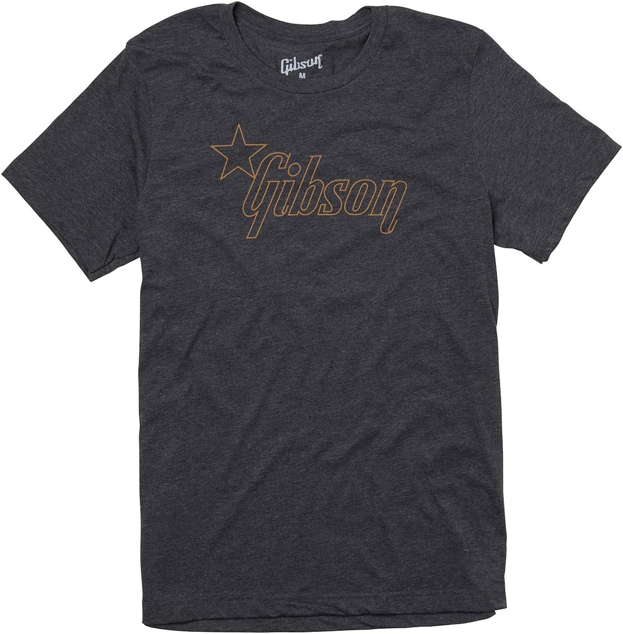 Gibson Star Logo Tee - Charcoal, Unisex-Adults, Regular Fit, Modern Classic, M