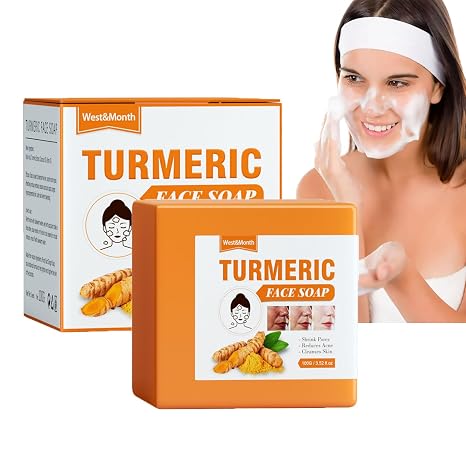 Turmeric Face Soap Solid Face Cleansing Handmade Organic Natural Soap Turmeric Soap Face Soap for Deep Cleansing of Face and Body to Cleanse Skin Suitable for All Skin Types