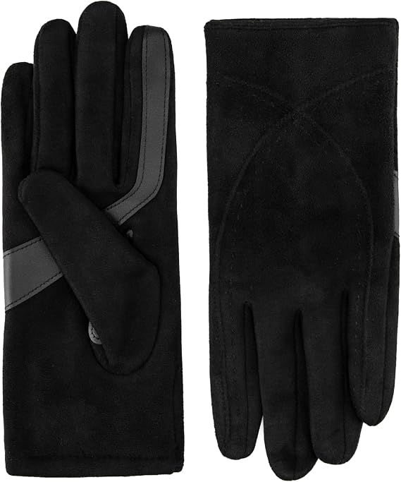 isotoner Women's Water Repellent Touchscreen Microsuede Shortie Gloves
