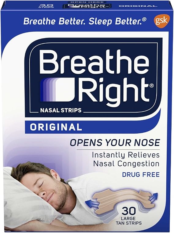 Breathe Right Nasal Strips, Large, Tan, 30-Count Box