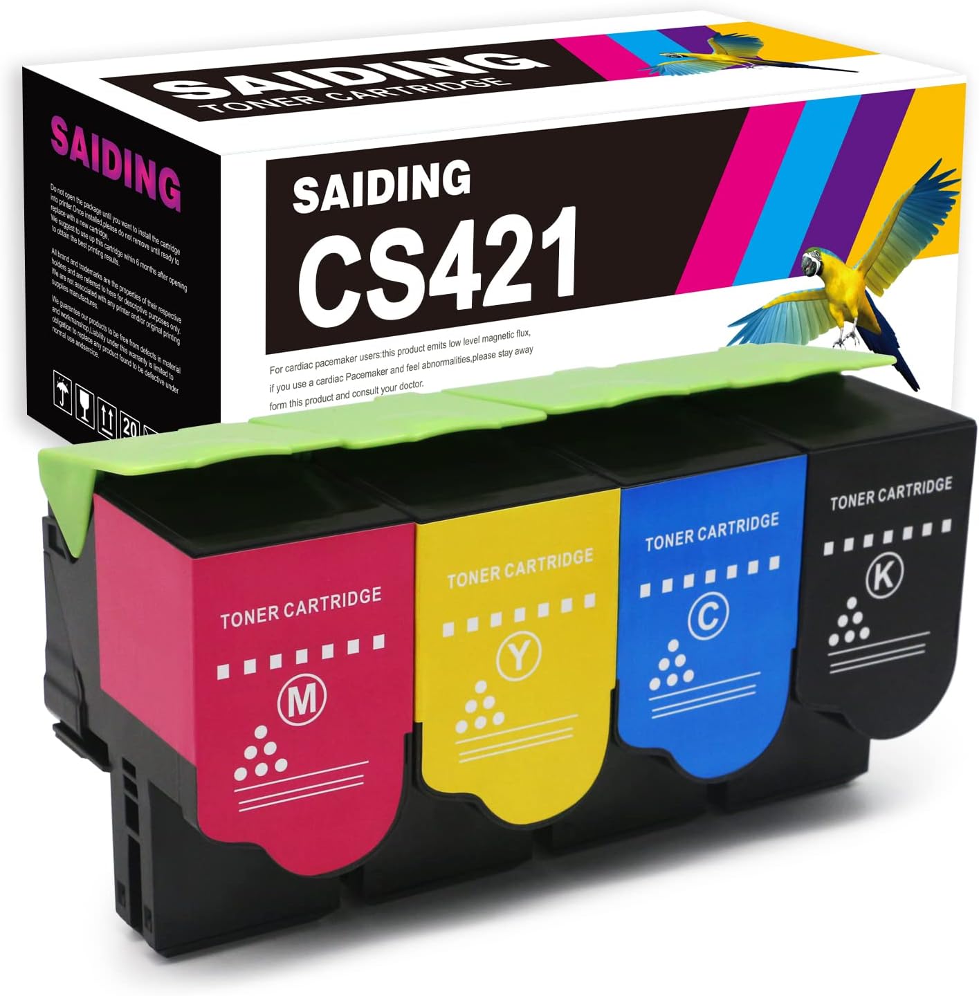 SAIDING Remanufactured Toner Cartridges Replacement for CS421 78C10K0 78C10C0 78C10M0 78C10Y0 to Use with CS421dn CS622de CX421adn CX622ade CX622de CX625ade CX625adhe Printer 4 Pack