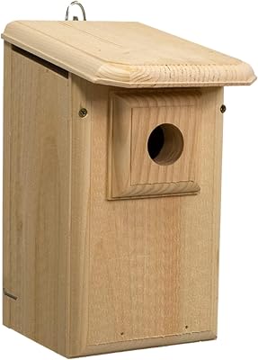 Western Bluebird House with Observation Window – Pine Nest Box with 1.5625 Entry, Predator Guard & Plexiglass Viewing Panel – Easy Mount Birdhouse for Monitoring – Made in USA