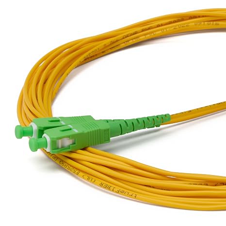 trueCABLE SC to SC OS2 Fiber Patch Cable, 2m (6.56ft), APC Polish, 200GB Singlemode (SM) Simplex 9/125um, Riser Rated (OFNR), UL Listed, Replacement Internet Fiber Cable, 1pc, Yellow