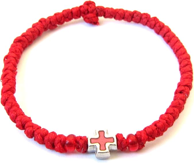 Handmade Christian Orthodox Komboskoini Chotki Prayer Rope Bracelet Red