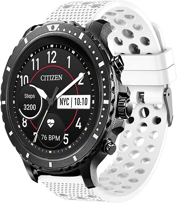 Compatible with Citizen CZ Bands, onetuo Silicone Replacement Wristbands Sport Strap with Metal BuckleCompatible for Citizen CZ Smartwatch