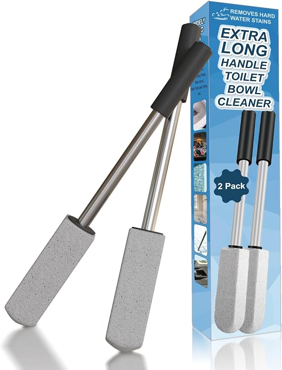 2 Pack Pumice Toilet Cleaner,16.14in Long Handle Toilet Scrubber