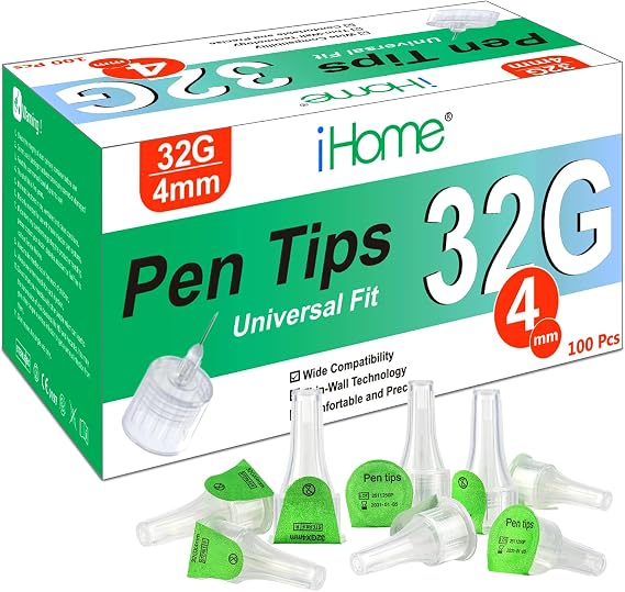iHome 32G x 4mm Pen Tips 100 Count Universal Fit Comfortable Design 32G 4mm(5/32")