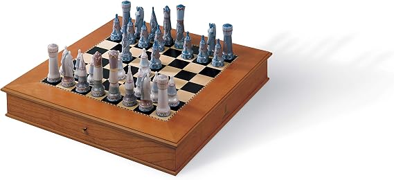 LLADRO Medieval Chess Set Chess Set. Porcelain Chess.