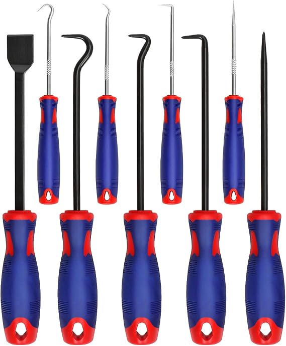 WORKPRO 9Pcs Precision Pick & Hook Set with Scraper, Automotive & Electronic Hand Tools, W000846A