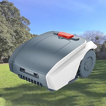 Automatic Robotic Lawn Mower, Remote Lawn Mower, Mows Up to 16,140 Sq.Ft, All-Wheel Drive, Robotic Lawnmower with Path Planning, Boundary Wire, Satellite Navigation,Grey