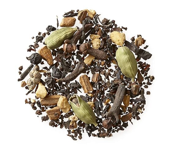 Golden Moon Tea Organic Masala Chai Black Tea - Pure & Authentic Blend - Loose Leaf, Non-GMO - 1 Ounce