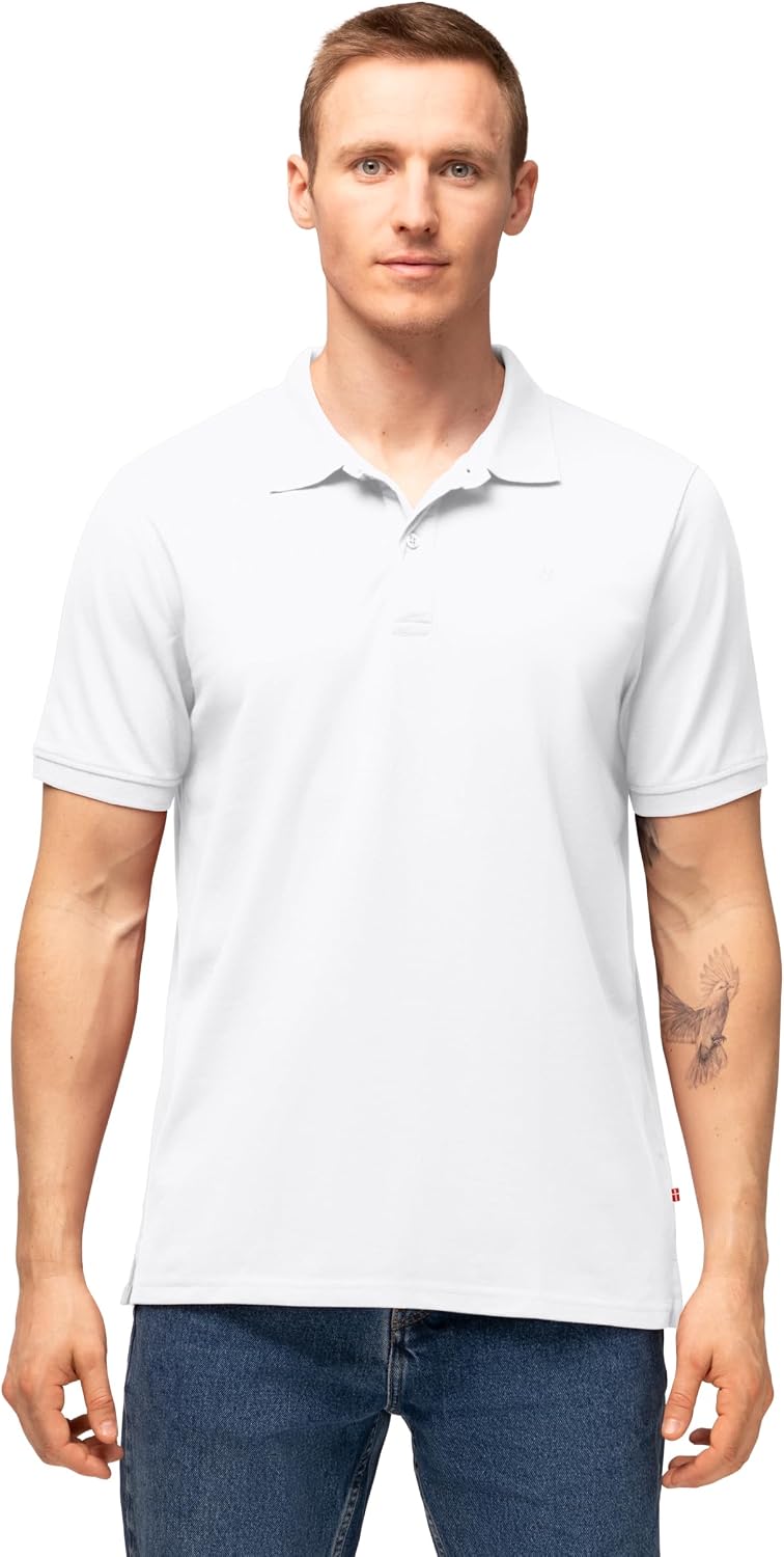 DANISH ENDURANCE Premium Polo shirt men short sleeve 1st 2nd pack Piqué quality from organic cotton Polo shirt with regular fit & stretch