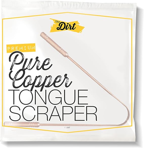 The Dirt Tongue Scraper - Tongue Cleaner for Oral Care & Fresh Breath - Pure Copper (Premium)