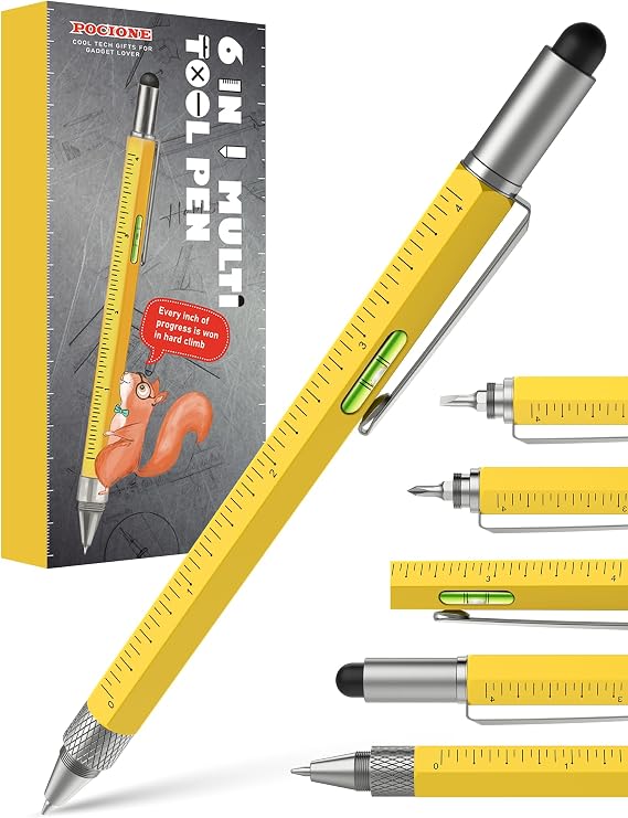 Stocking Stuffers for Men Multitool Pen - Mens Gifts for Christmas Unique White Elephant Gifts for Adults Useful, Birthday Gift Ideas for Dads Grandpas Who Want Nothing, Cool Gadgets EDC Tools for Men