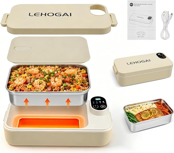 Wireless Electric Lunch Box Thermal Container 7200 mAh Heated Lunch Box