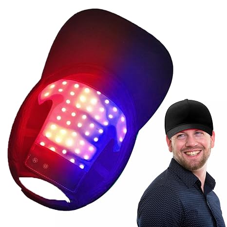 Hair Growth Cap LED Red Light Therapy Hat 470 nm and 660 nm 4 Modes Red and Blue Light Irradiation Increases the Activity of Hair Follicles Hair Care Anti-Hair Loss Hair Growth Hat with Timing