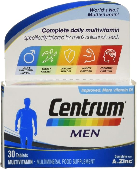 Centrum Men Multivitamin & Mineral Tablets, 23 Nutrients, 30 Count