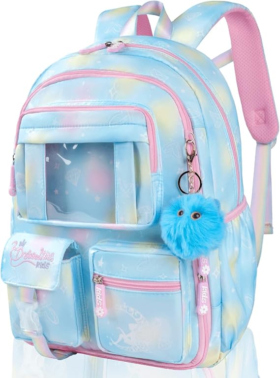 Kids Backpack for Girls School Bags for Middle School Students - Book Bag for Elementary Primary - Kawaii Ita Backpack - Purple
