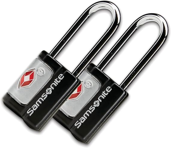Samsonite 2 Pack Key Lock TSA Approved Travel Lock Black Matte Black Samsonite Lock and Security Accessories