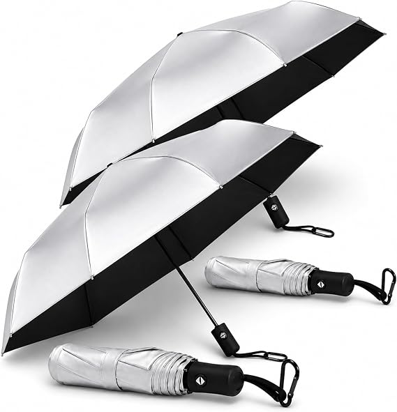 UPF 50+ UV Umbrellas for Sun Protection 41 Inch,Large Automatic Umbrellas for Rain Windproof, Compact Folding UV Blocking for Beach, Golf, Hiking & Daily Use